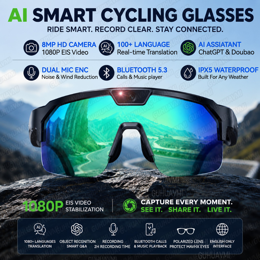 Audio Music Recognition - Lunettes Intelligentes 2026 Améliorées avec Caméra