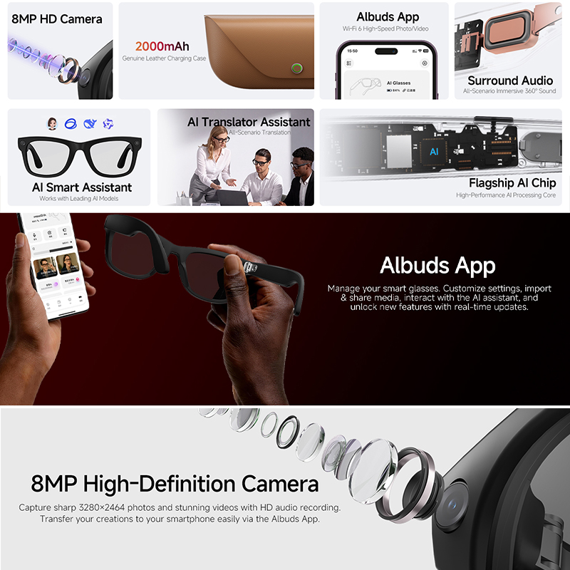 Nouvelles lunettes intelligent - Audio Music Recognition avis et prix