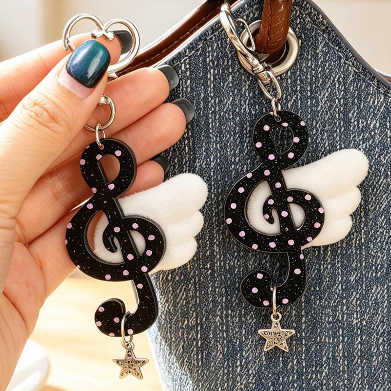 Porte-clés en acrylique en for - Audio Music Notes avis et prix